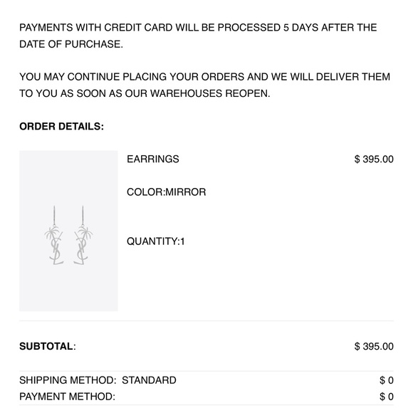 YSL Cassandre Monogram Palm Tree Logo Earrings | Silver - Picture 4 of 6